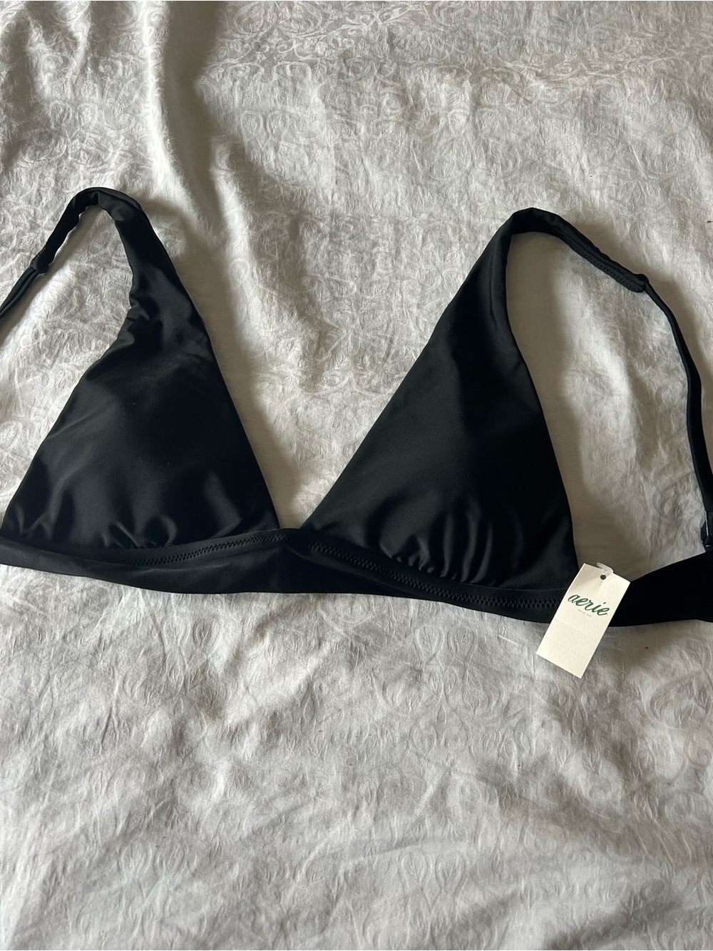 aerie Black Triangle Bralette with Adjustable Straps